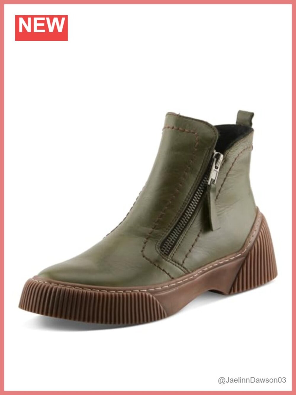 Leather Ankle Booties Lace Up Zip Mid Heel Women's Boots